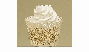 Wedding Lace Ivory Cupcake Wrappers