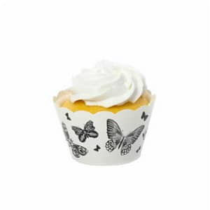 Butterflies Black Cupcake Wrappers